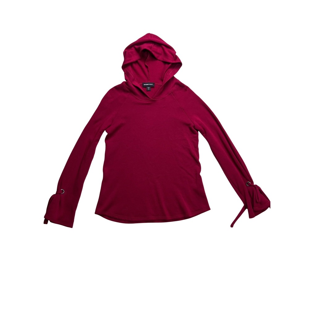 Fifteen Twenty Hoodie Women Small Magenta Excellent Tie Cuff Modal Blend Top